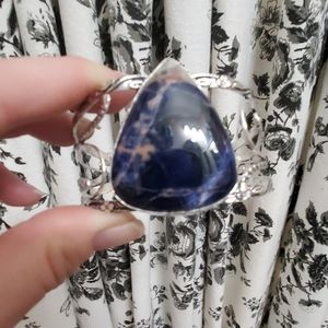 New Sodalite 925 Silver Cuff Bracelet.